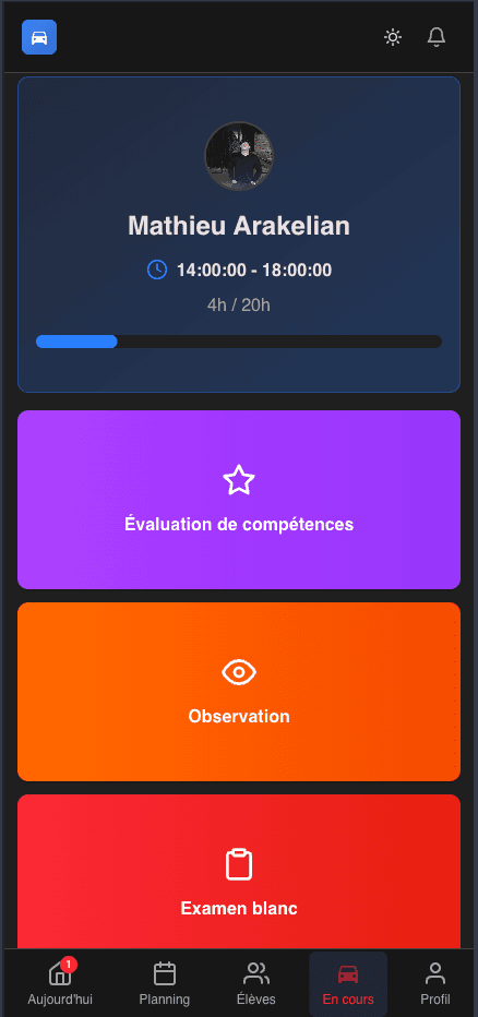 AutoSoft application mobile pour moniteurs auto-école